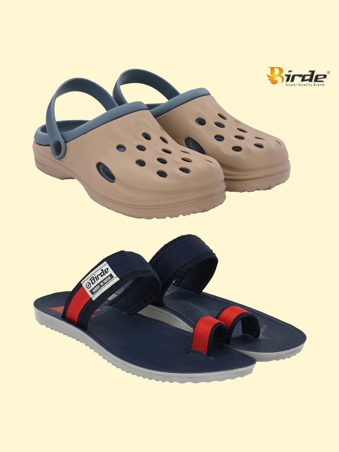 BIRDE Men Colourblocked Thong Flip-Flops