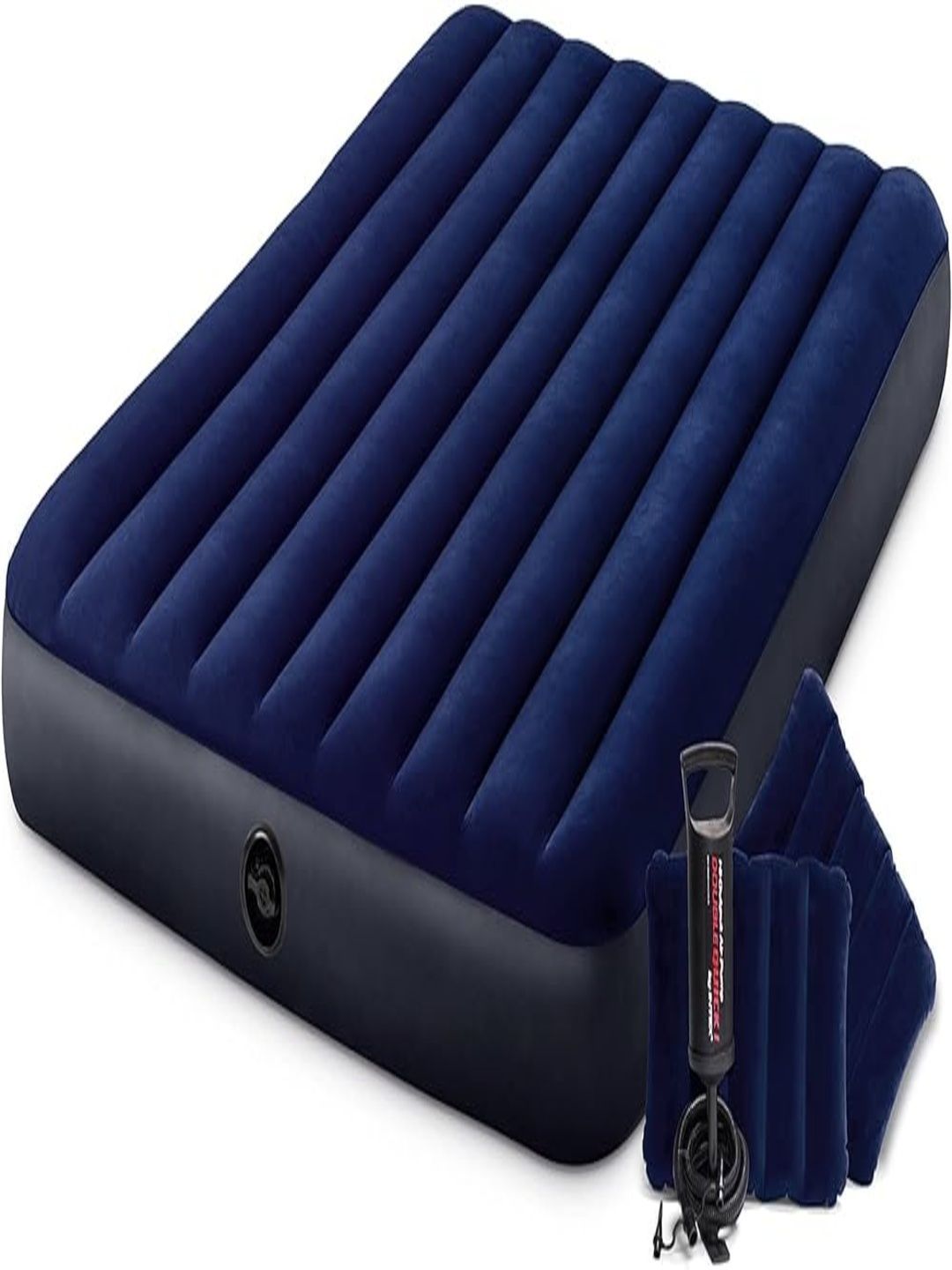 VWretails Blue Queen Size Dura-Beam Standard Downy Air Mattress