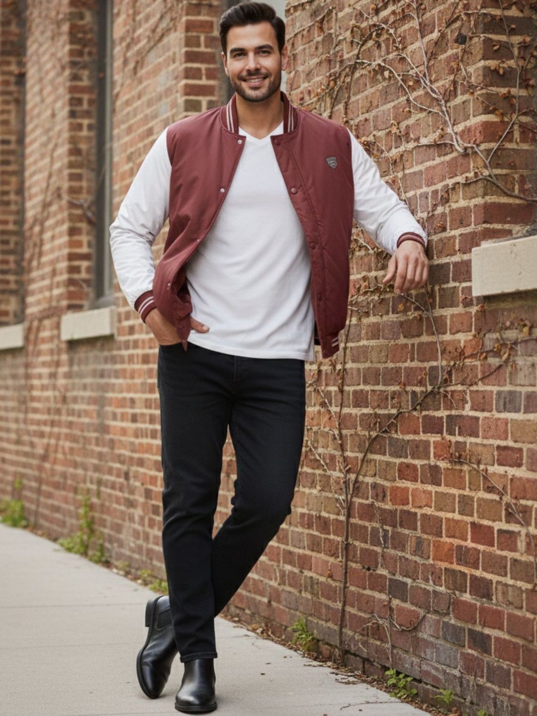 The Roadster Lifestyle Co Color-Blocked High-Neck Quilted Jacket