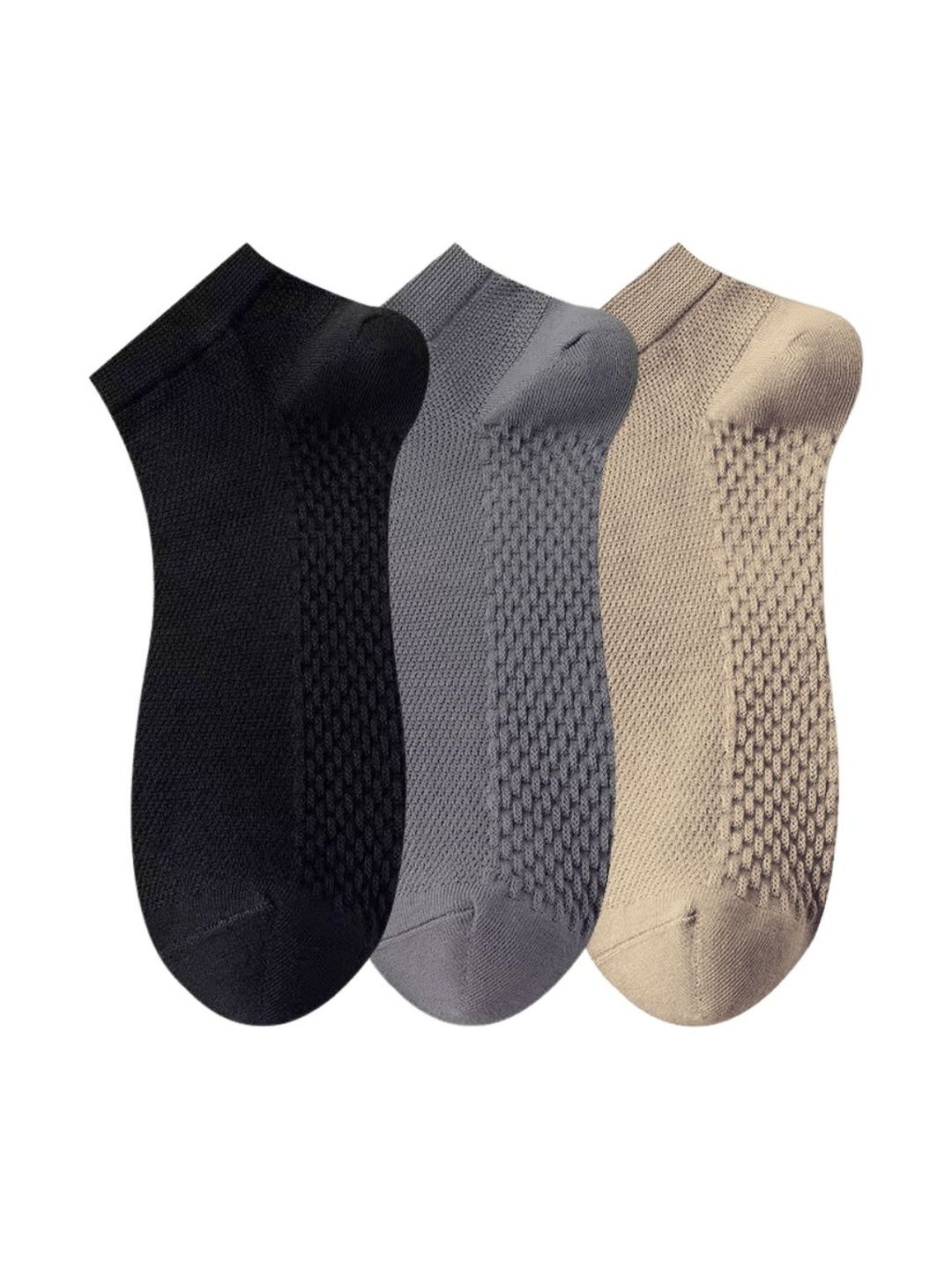 The Tie Hub Pack Of 3 Self Design Ankle-Length Socks