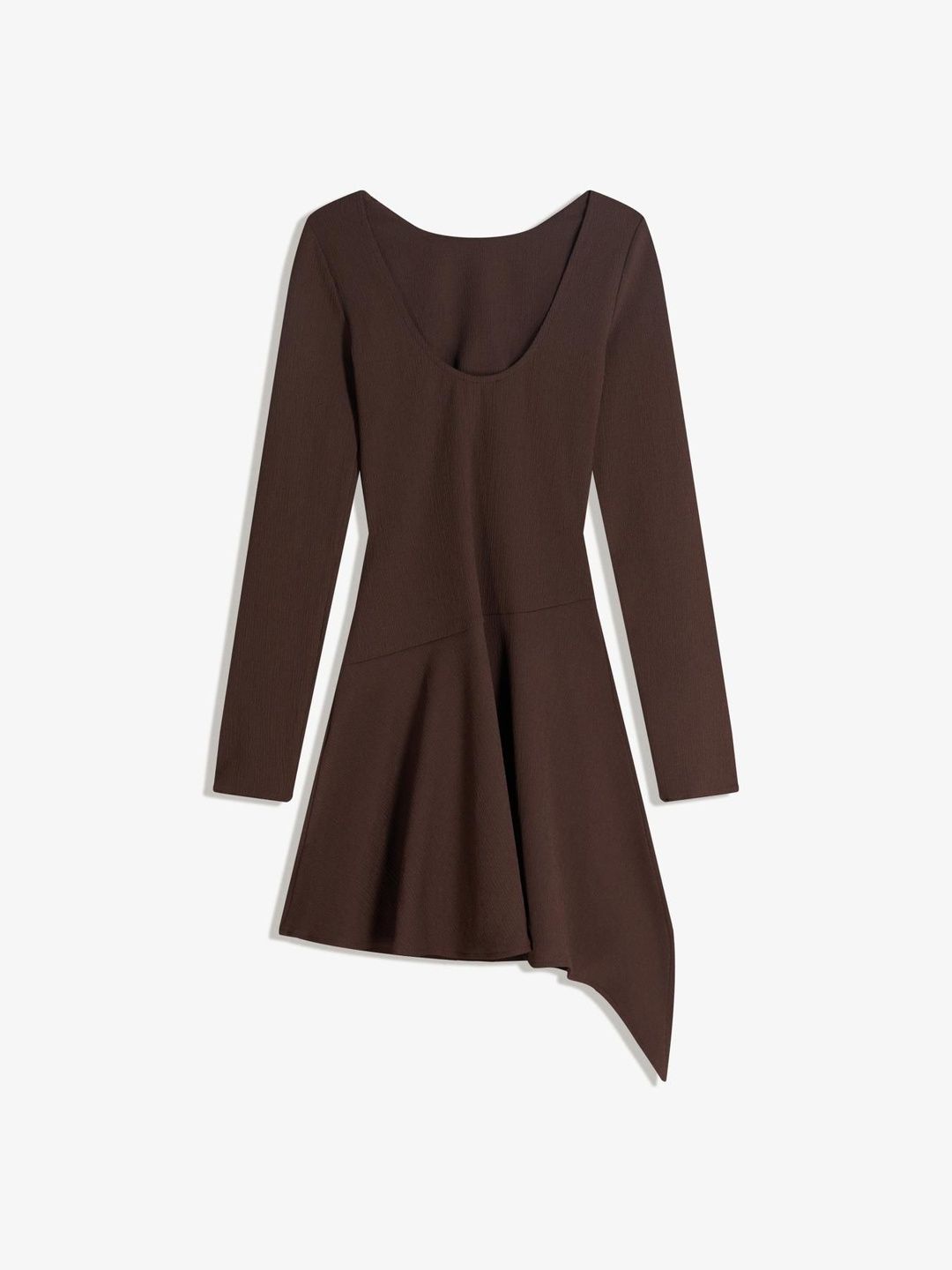 Asymmetric flounce mini dress