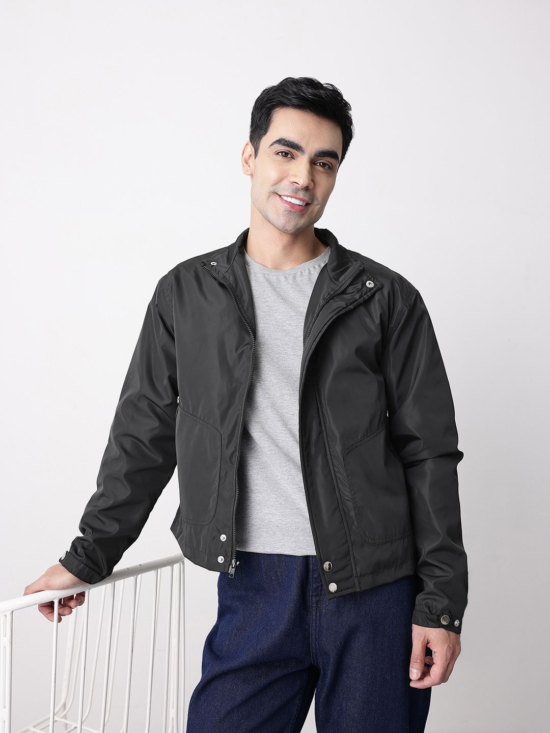 Mast & Harbour Mock Collar Tailored Jacket