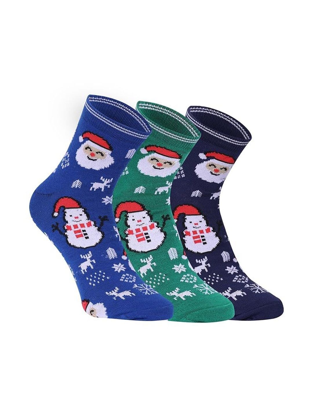 HEBTROCO Men Pack of 3 Patterned Cotton Ankle Length Socks