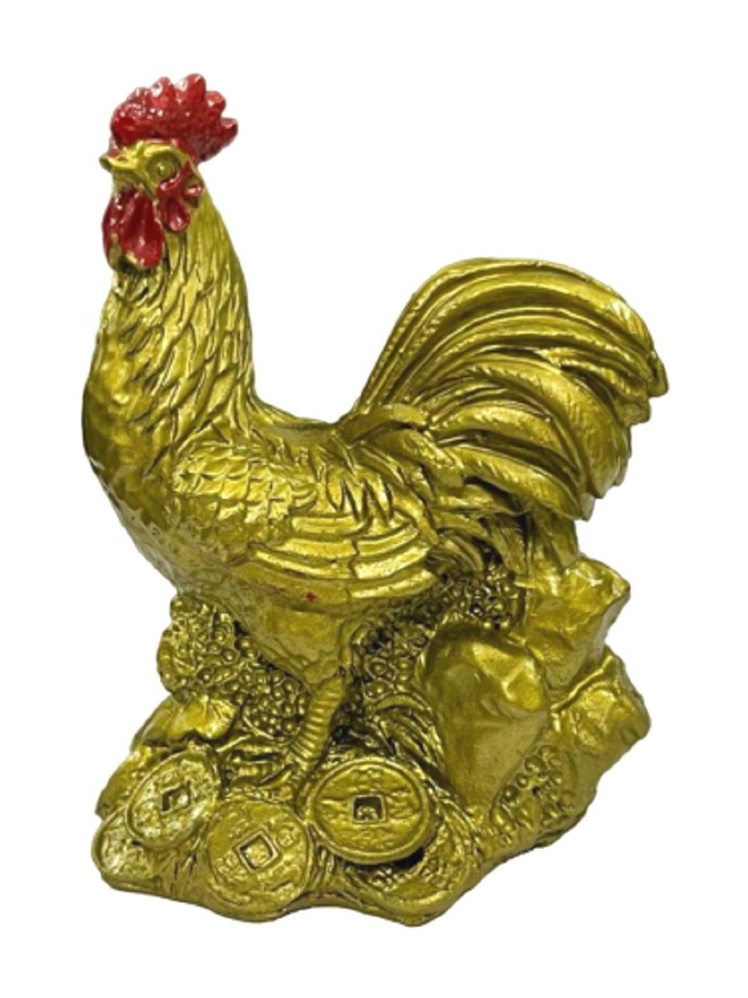 numeroastro Yellow Glossy Tiny Feng Shui Rooster Showpiece - 3.5 In
