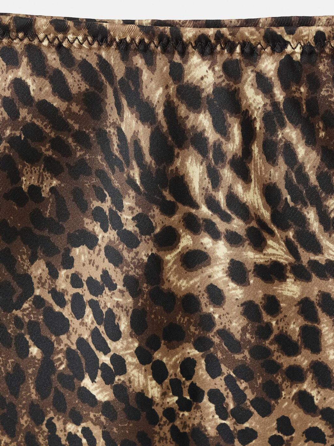 Leopard-print Satin Skirt