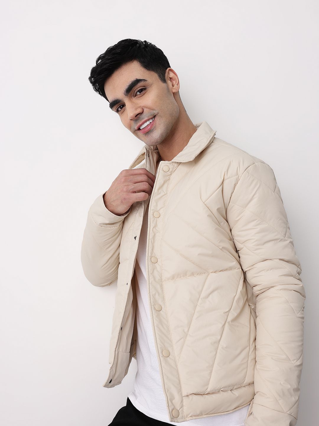 Mast & Harbour Spread Collar Padded Jacket