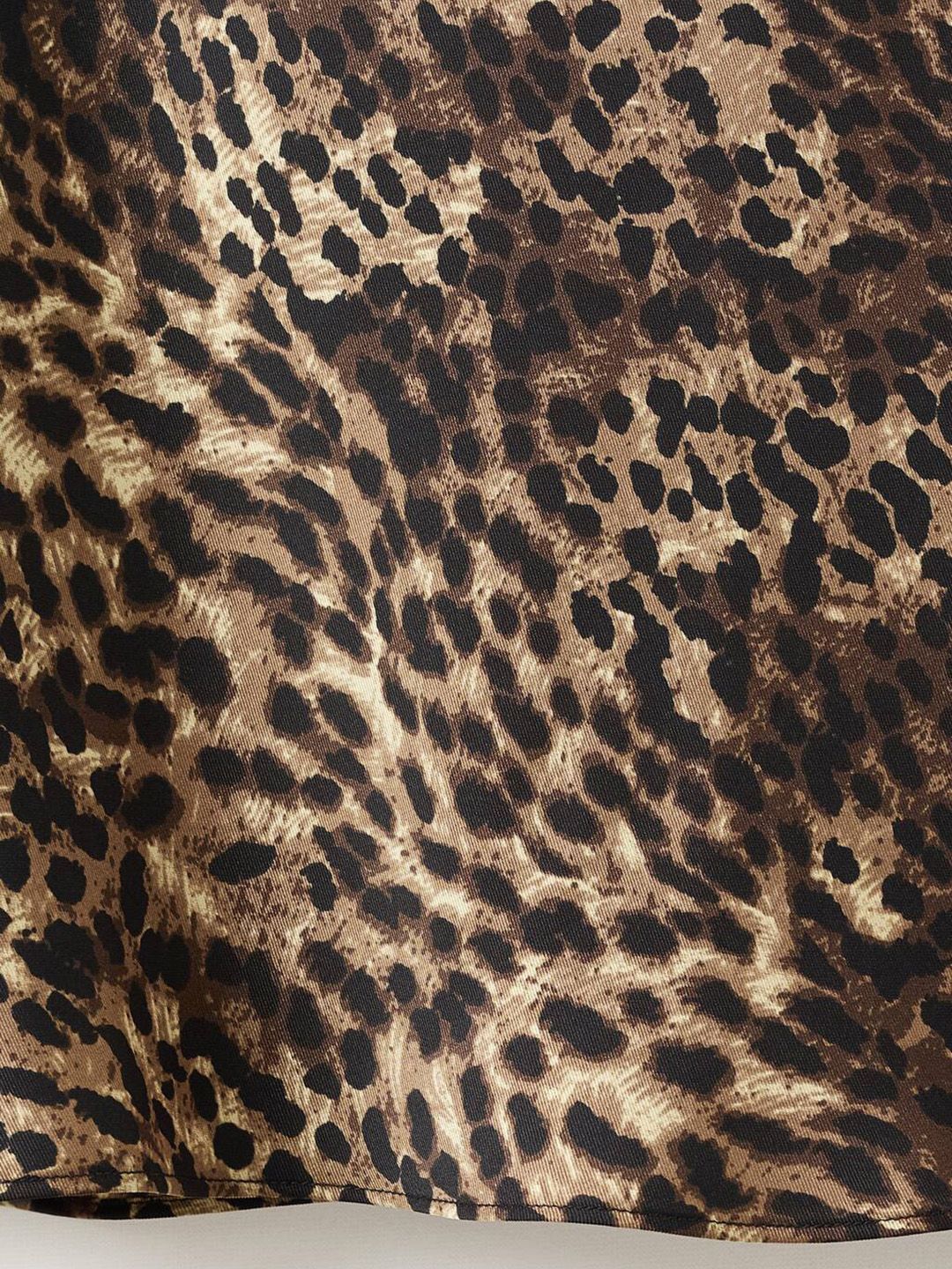 Leopard-print Satin Skirt