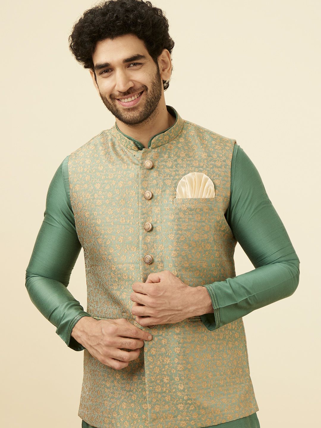 Manyavar Men Woven Nehru Jacket