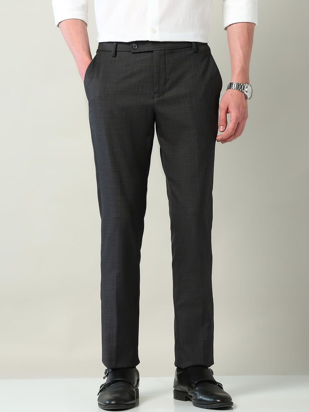 AD By Arvind Men Regular Fit Trousers