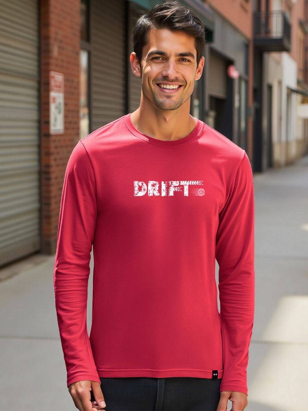 Bewakoof Men Bold Red Drift Typography T-shirt