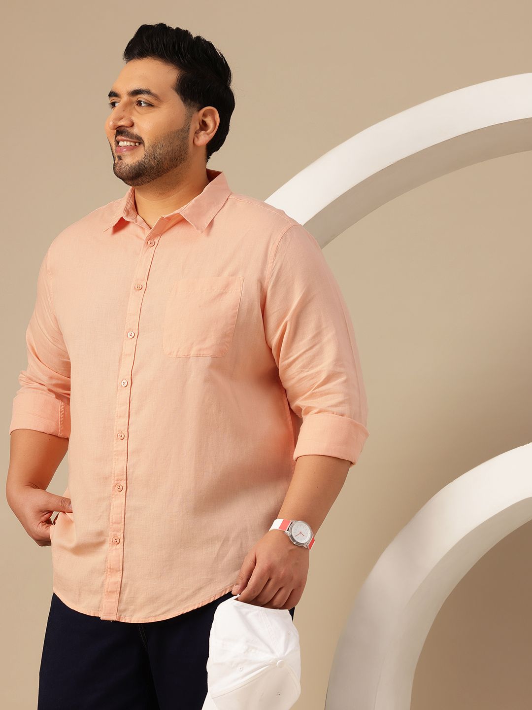 Sztori Plus Size Spread Collar Shirt