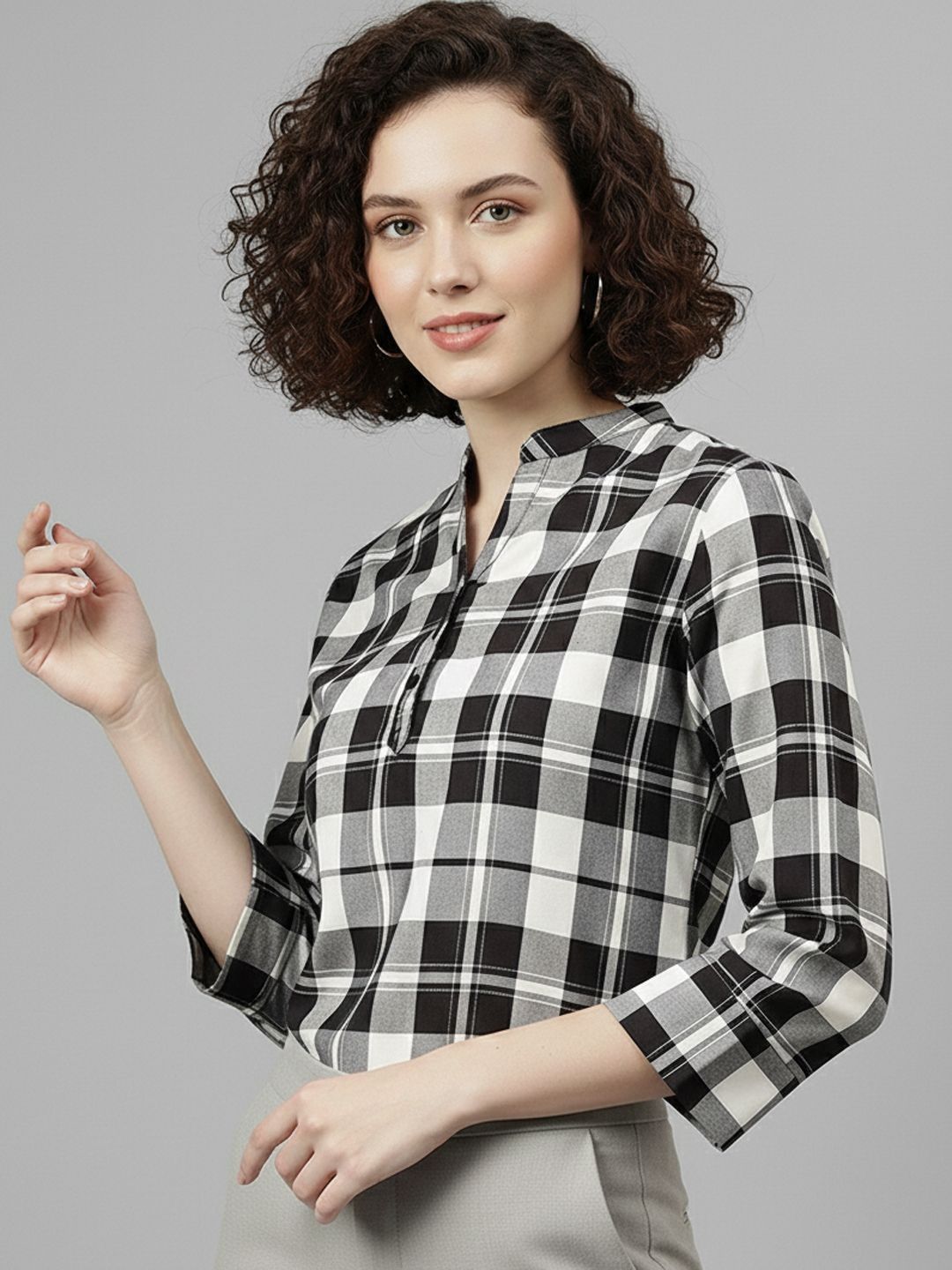 Buy Roadster White Cotton Linen Top With Roll-Up Sleeves - Tops
