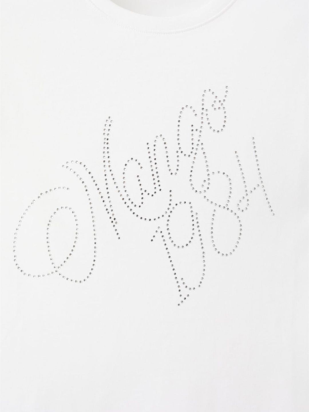 Typography Printed T-shirt with Embellished Detail