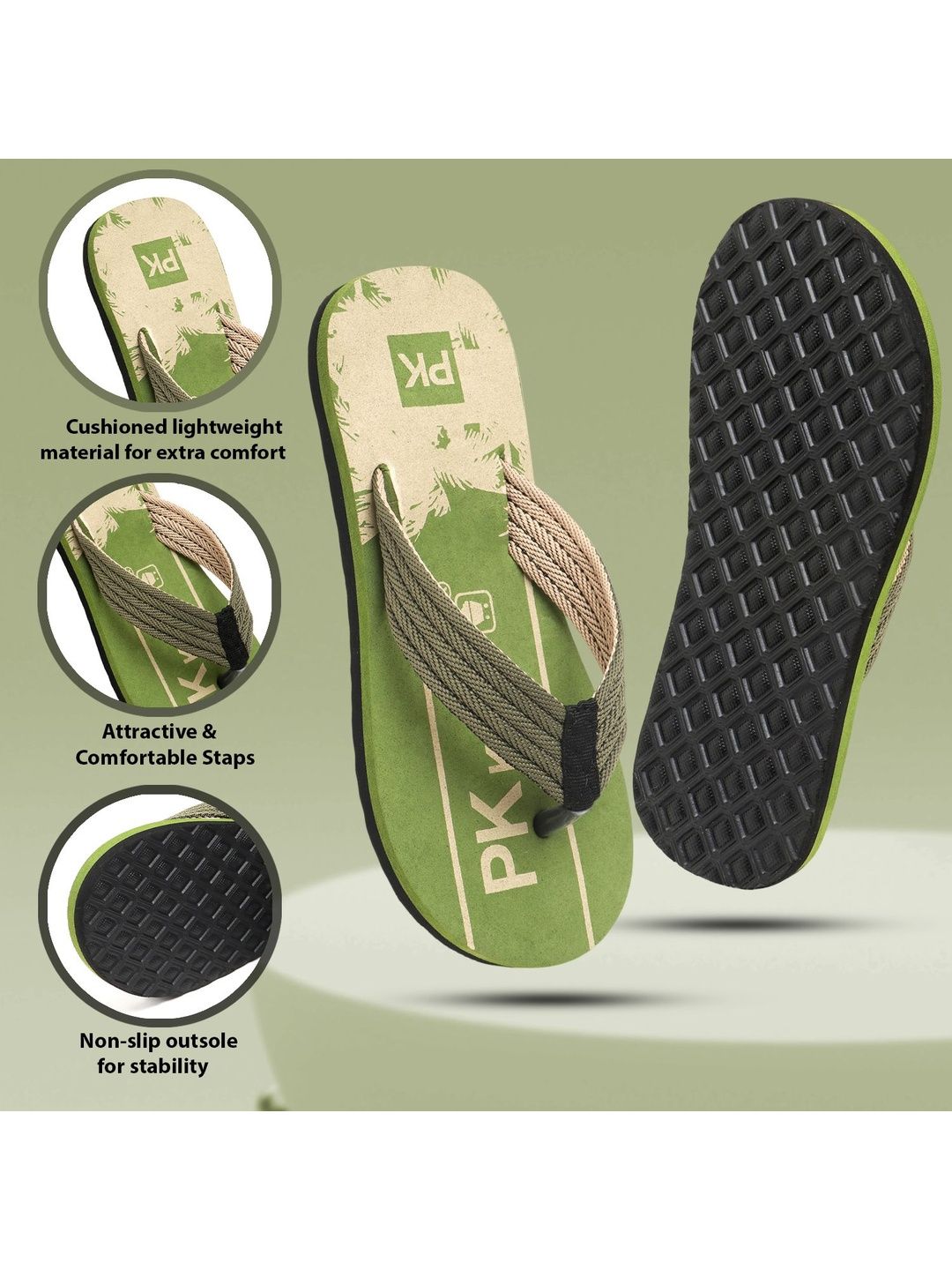 PKKART Men Printed Thong Flip-Flops