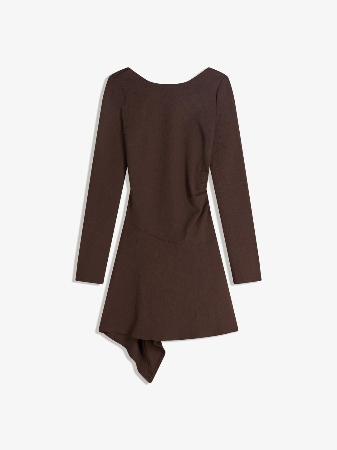 Asymmetric flounce mini dress