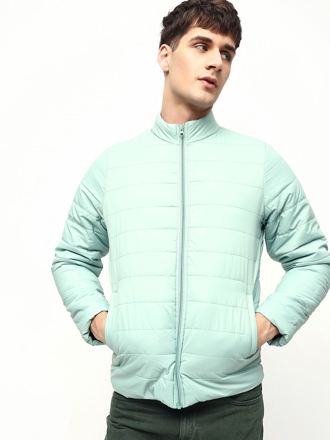 Dennis Lingo Men Green Padded Jacket