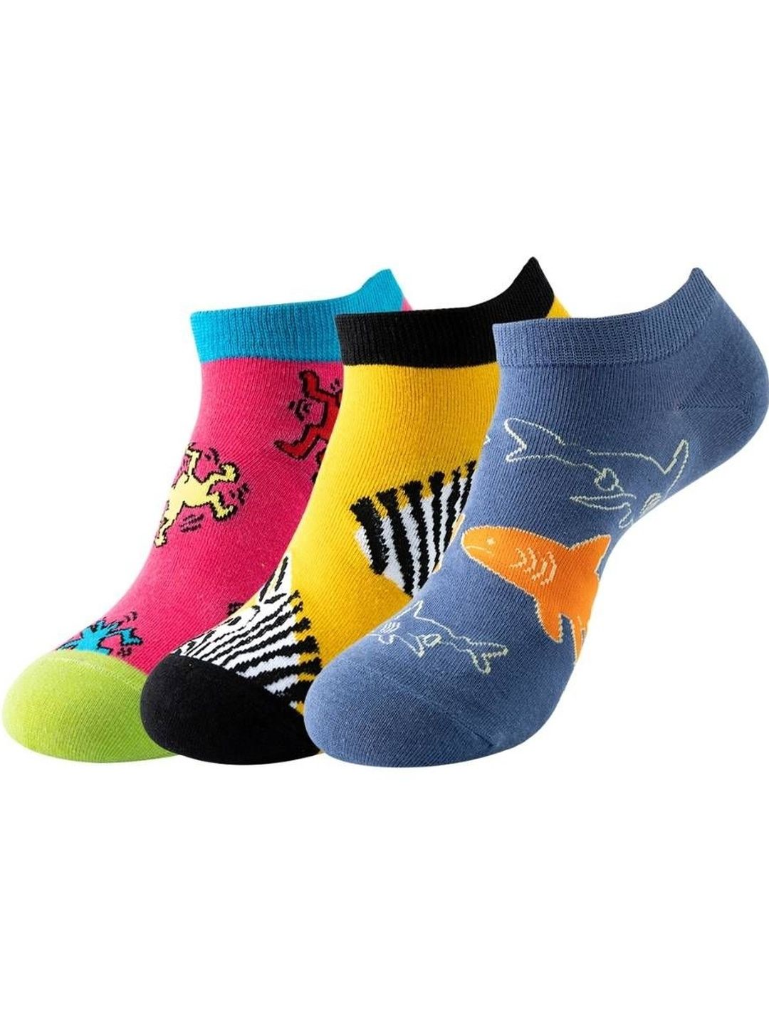 The Tie Hub Pack Of 3 Patterned Cotton Ankle Length Socks