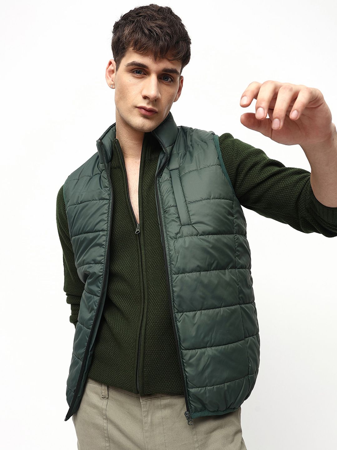Dennis Lingo Mock Collar Padded Jacket
