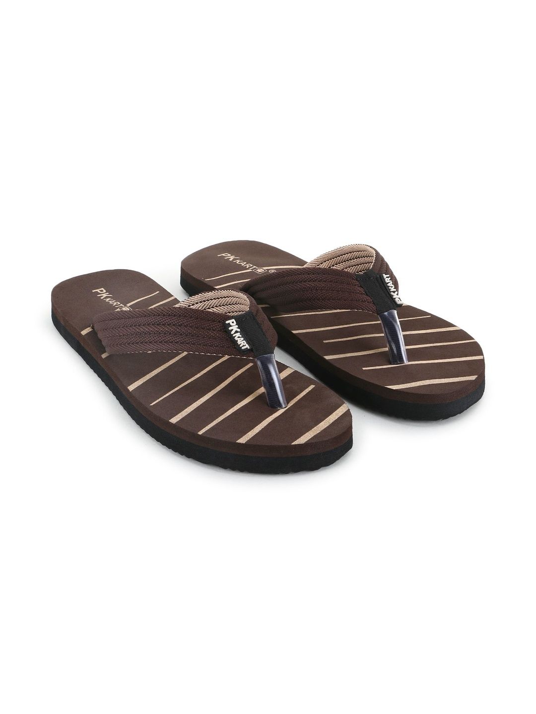 PKKART Men Striped Thong Flip-Flops