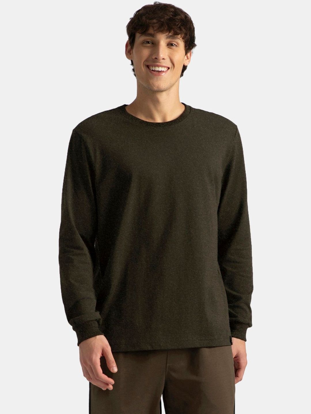 Jockey Super Combed Cotton Rich Solid Round Neck Full sleeve Tshirt-am95