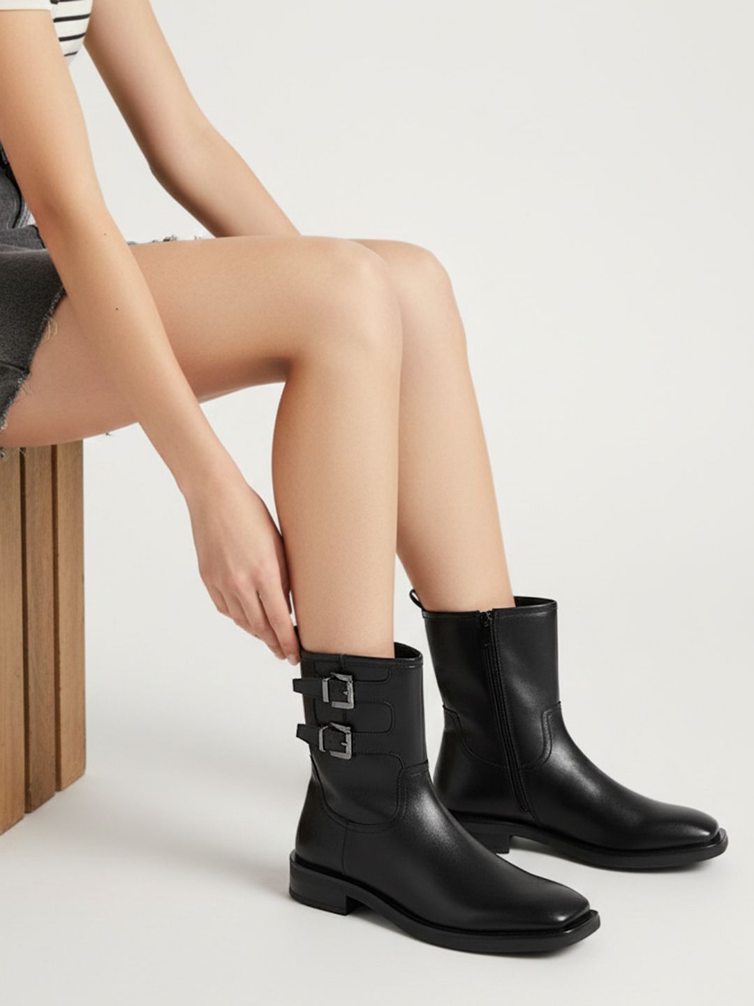 Roadster The Roadster Life Co. Women Buckle Detail Block Heel Boots