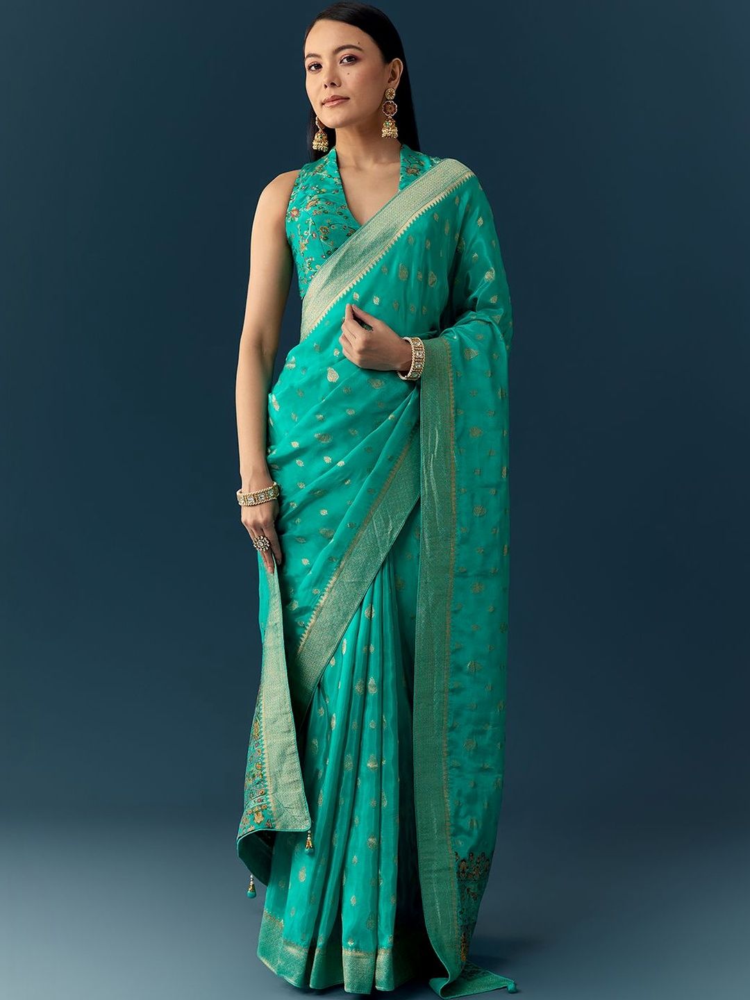 KALKI Fashion KALKI Fashion Ethnic Motifs Zari Silk Blend Saree