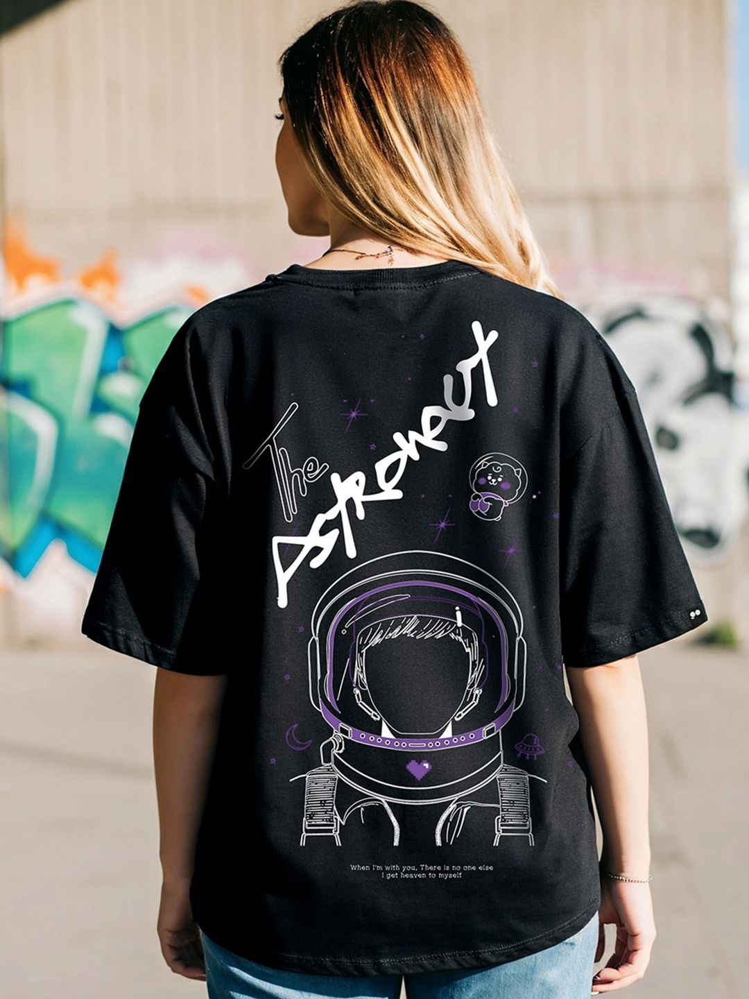 Buy Bewakoof Black 3D BTS Graphic Printed Drop-Shoulder Sleeves