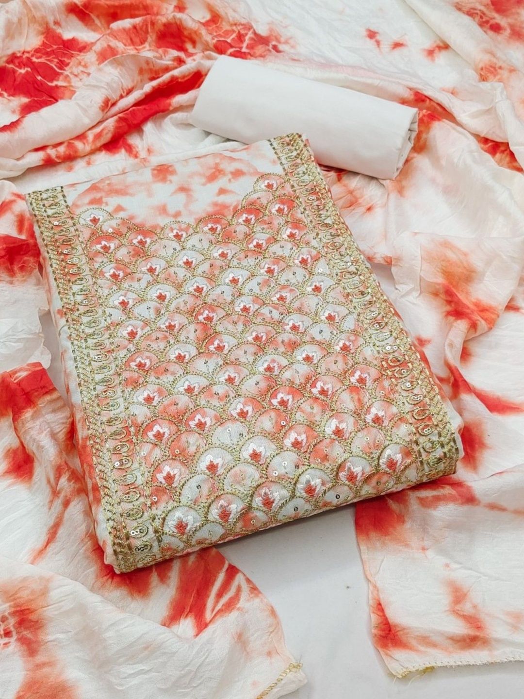KALINI Embroidered Unstitched Dress Material