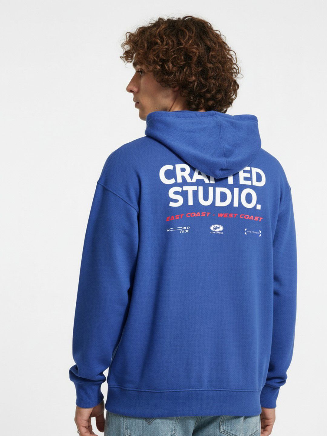 glitchez Typography Printed Hooded Sweatshirt
