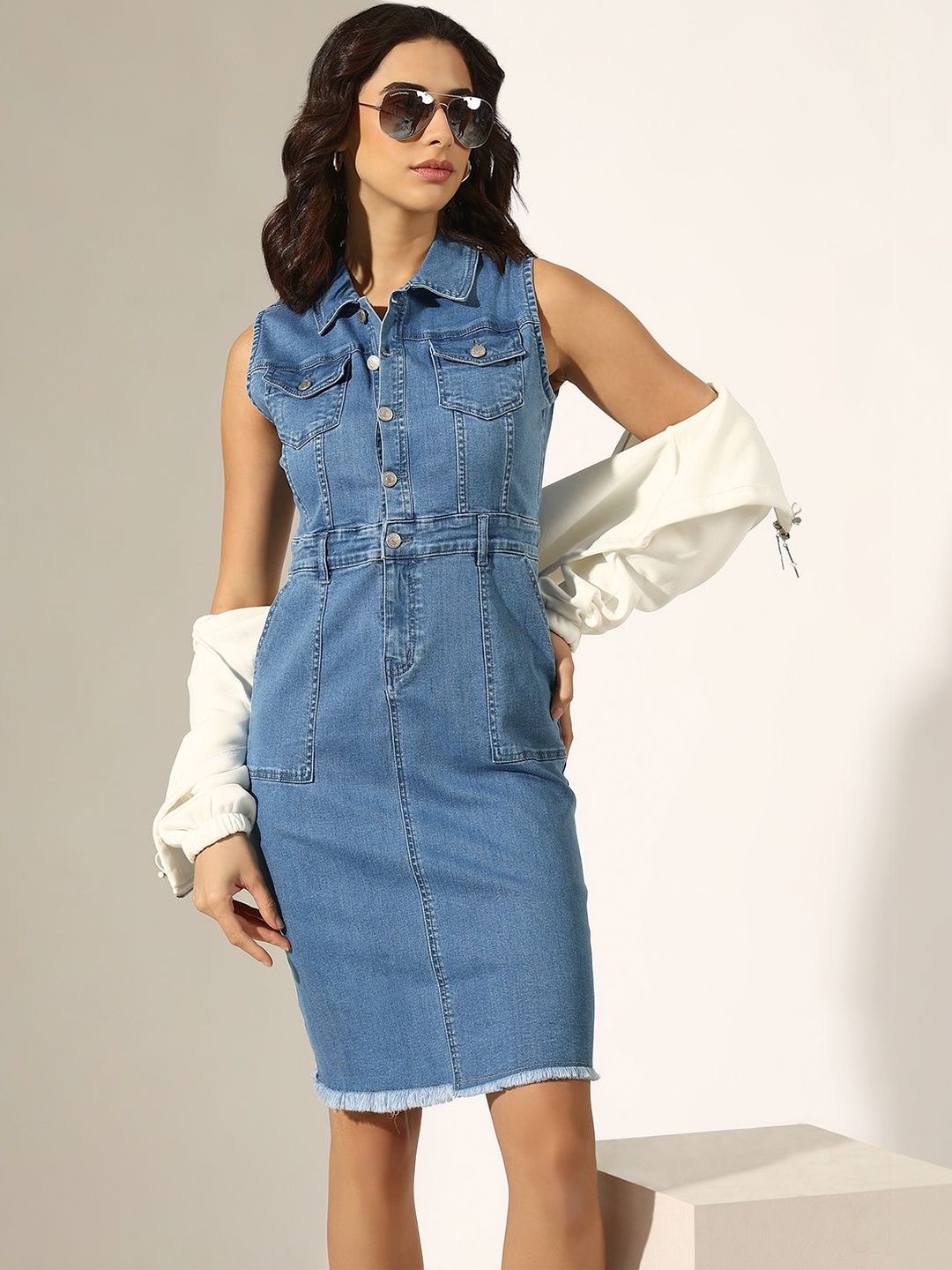 Buy Chemistry Women Denim Shirt Dress - Dresses for Women 35039709 | Myntra