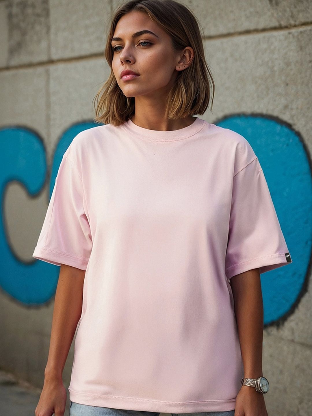 Bewakoof Cotton Round Neck Oversized T-shirt