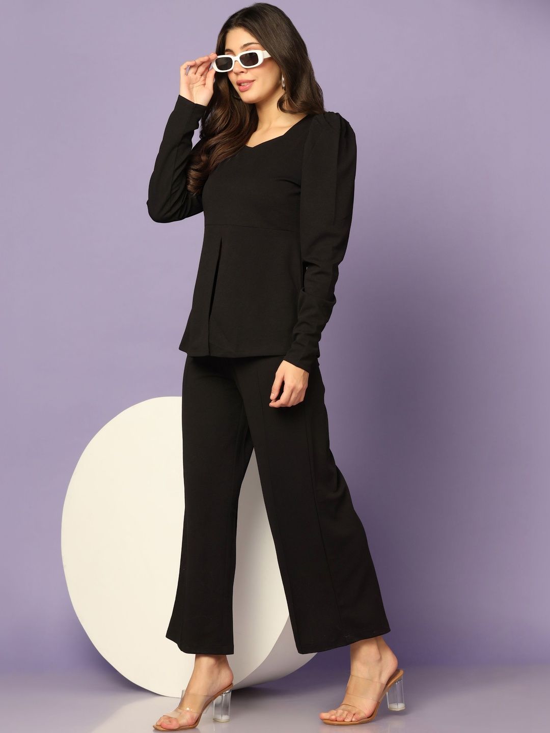 LERIYA FASHION Square Neck Top & Trousers Co-Ords