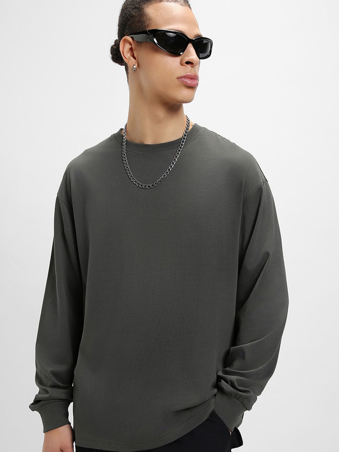 Bewakoof Drop-Shoulder Sleeves Oversized Cotton T-shirt