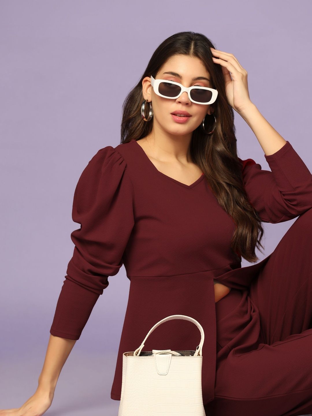 LERIYA FASHION Square Neck Top & Trousers Co-Ords