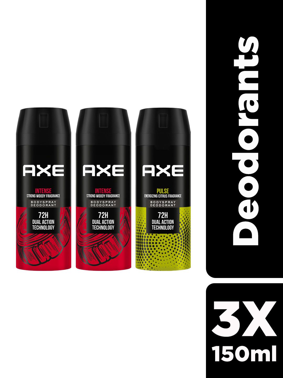 AXE Men Pack Of 3 Long Lasting Body Spray - 150ml Each