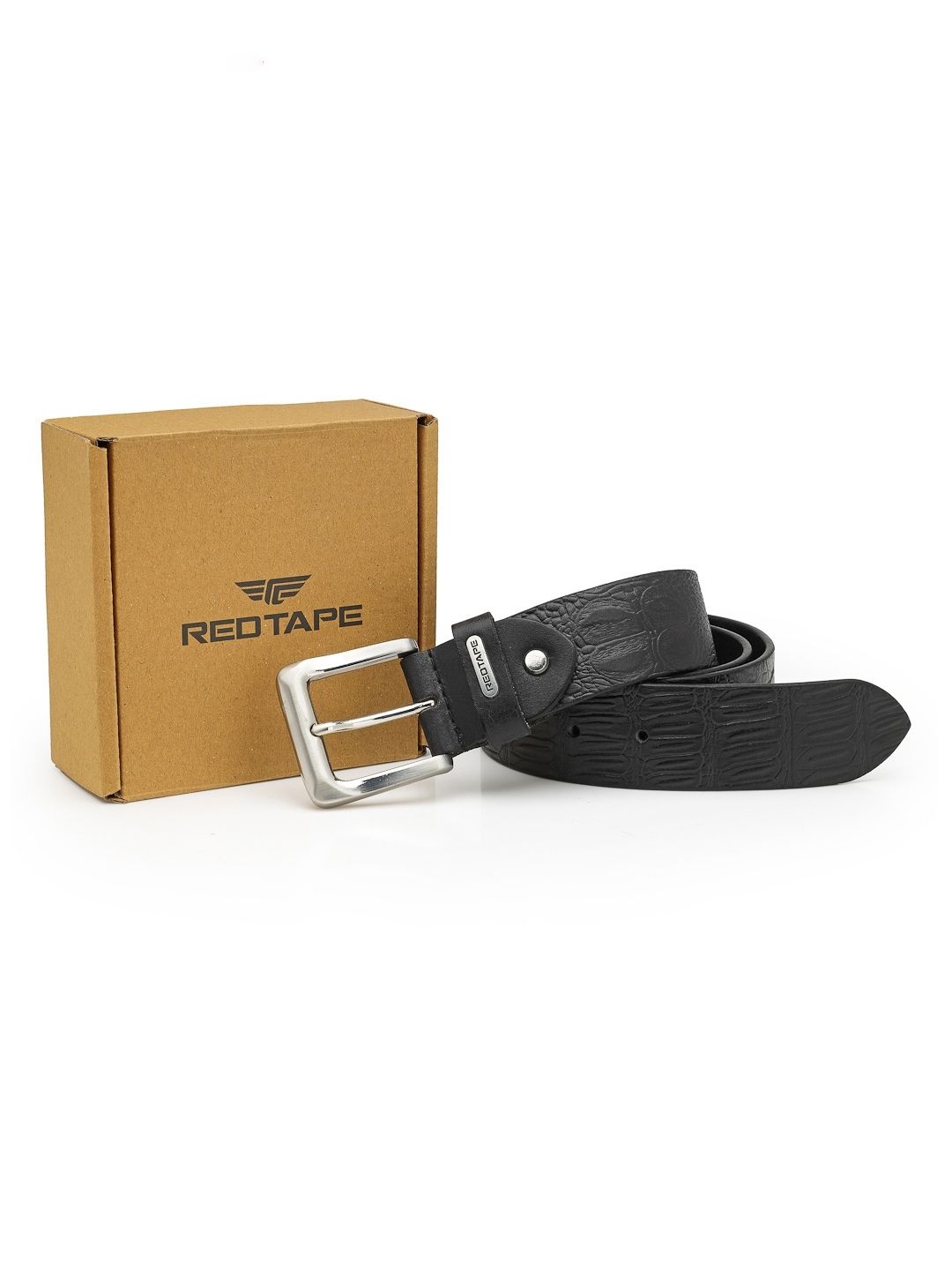 Red Tape Men Textured Leather Belt
