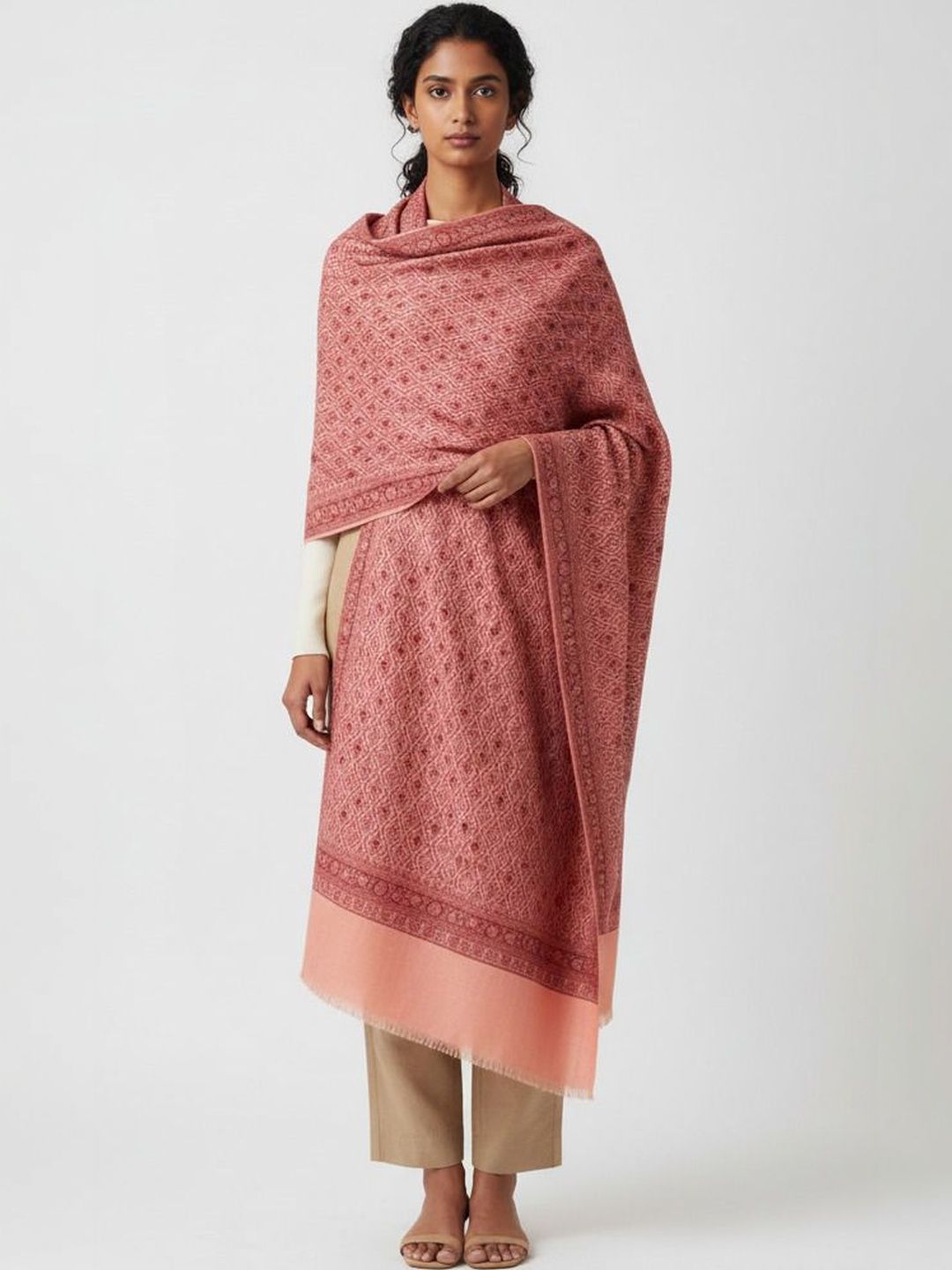Vrinde Women Abstract Embroidered Shawl