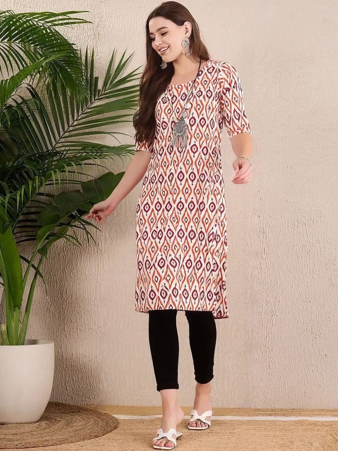arangya Women Ethnic Motifs Printed Crepe Kurta