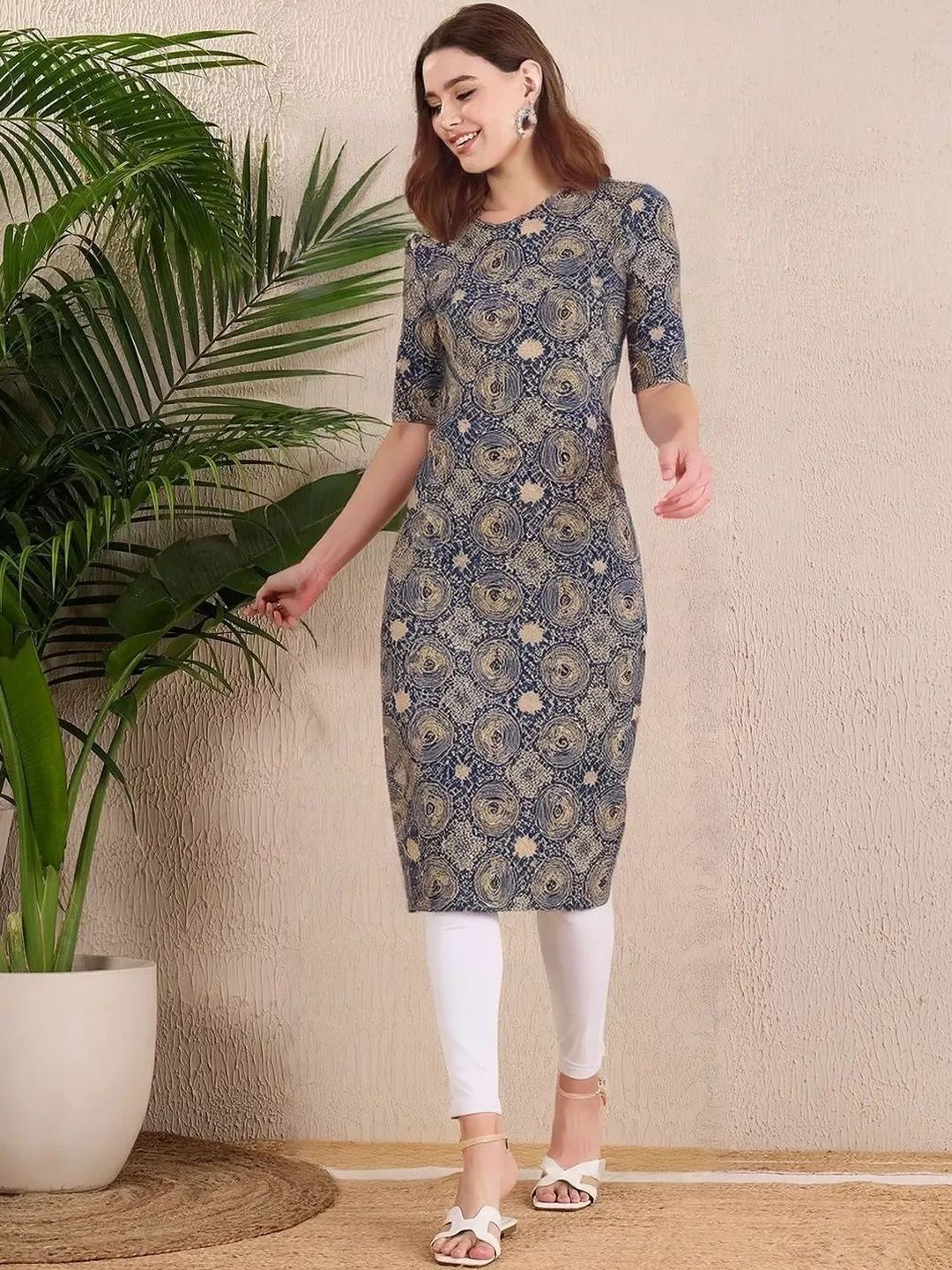 arangya Pack Of 3 Women Ethnic Motifs Printed Indie Prints Crepe Kurta