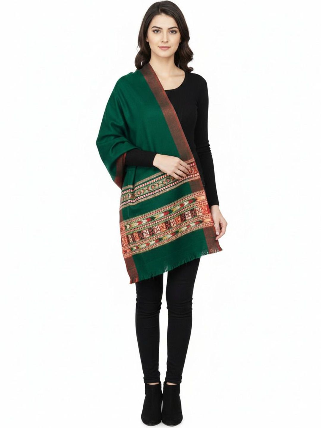 Vrinde Women Striped Woven Design Shawl