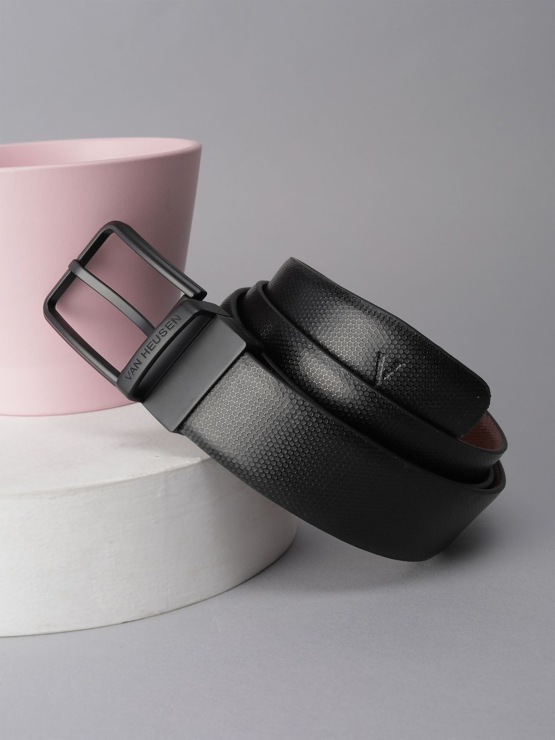 Van Heusen Men Textured Leather Reversible Formal Belt