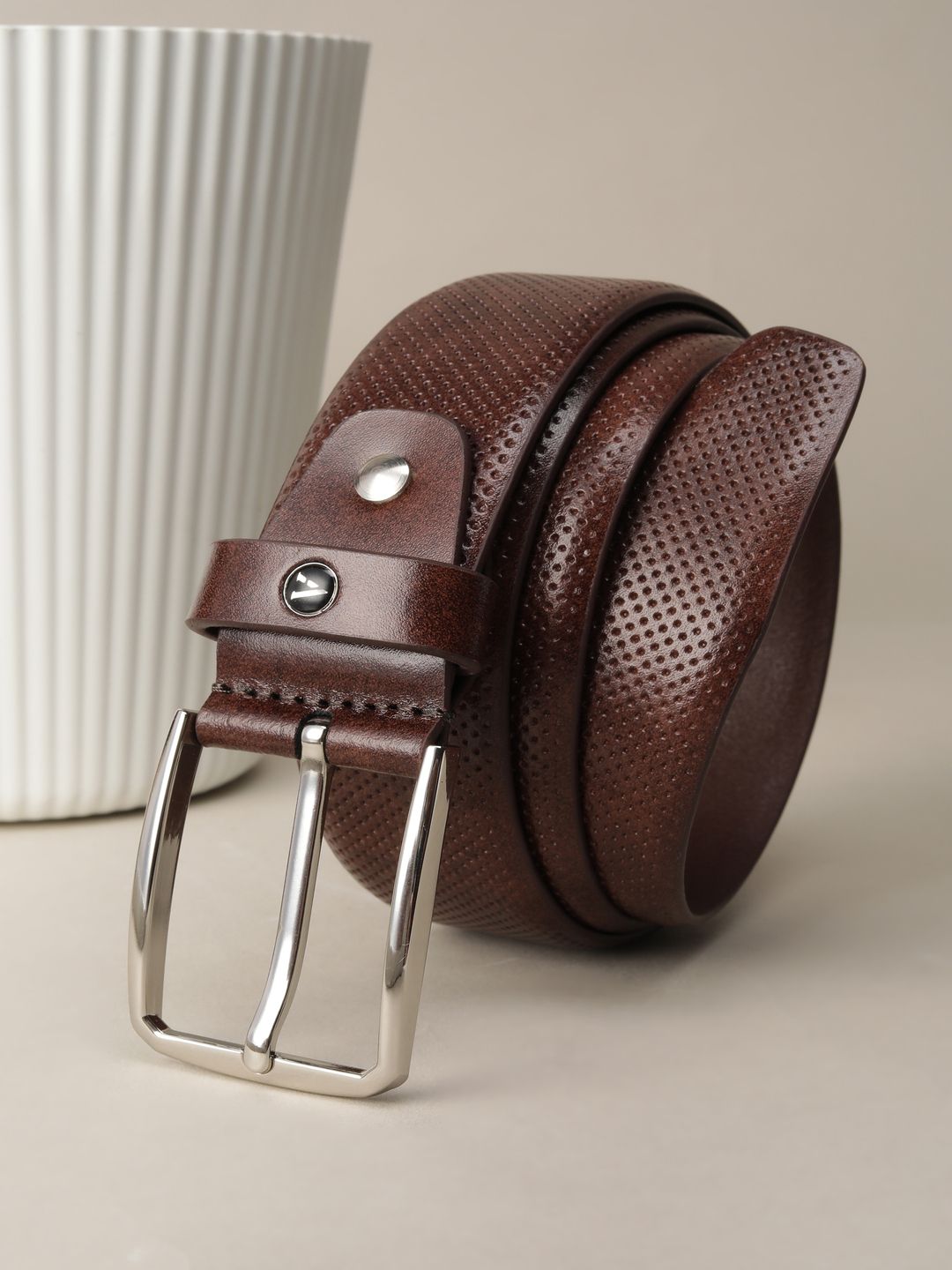 Van Heusen Men Textured Leather Belt
