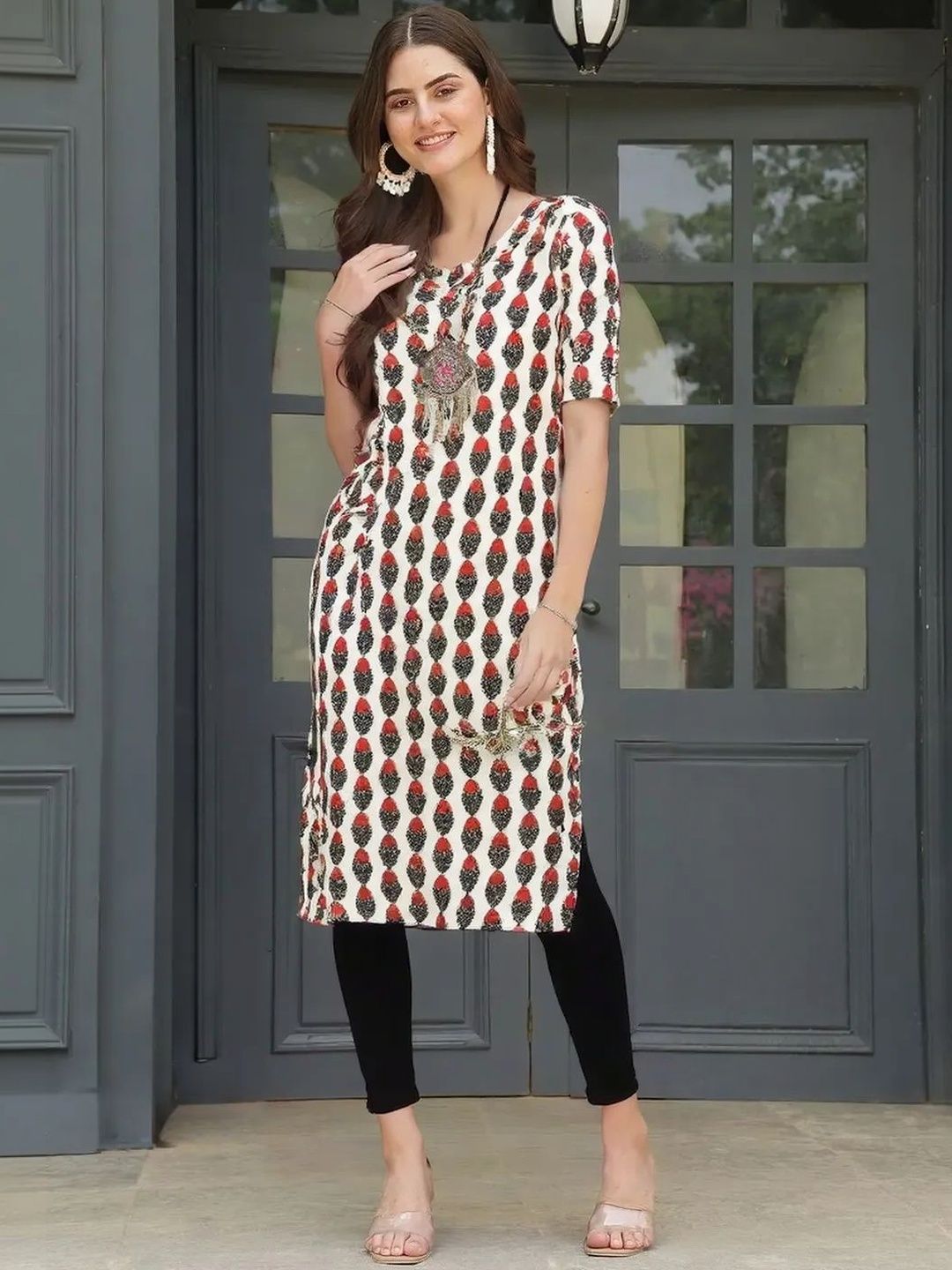 arangya Pack Of 3 Women Ethnic Motifs Printed Indie Prints Crepe Kurta