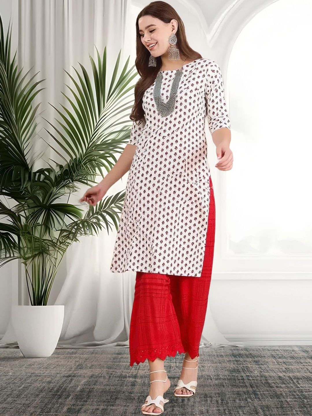 arangya Women Pack Of 3 Ethnic Motifs Printed Indie Prints Crepe Kurta