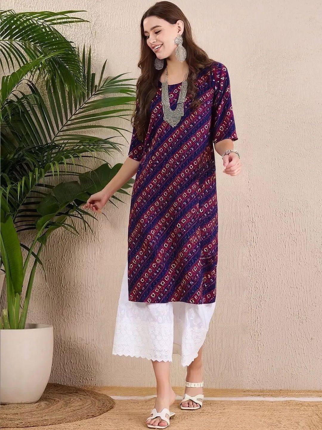 arangya Pack Of 3 Women Ethnic Motifs Printed Crepe Kurta