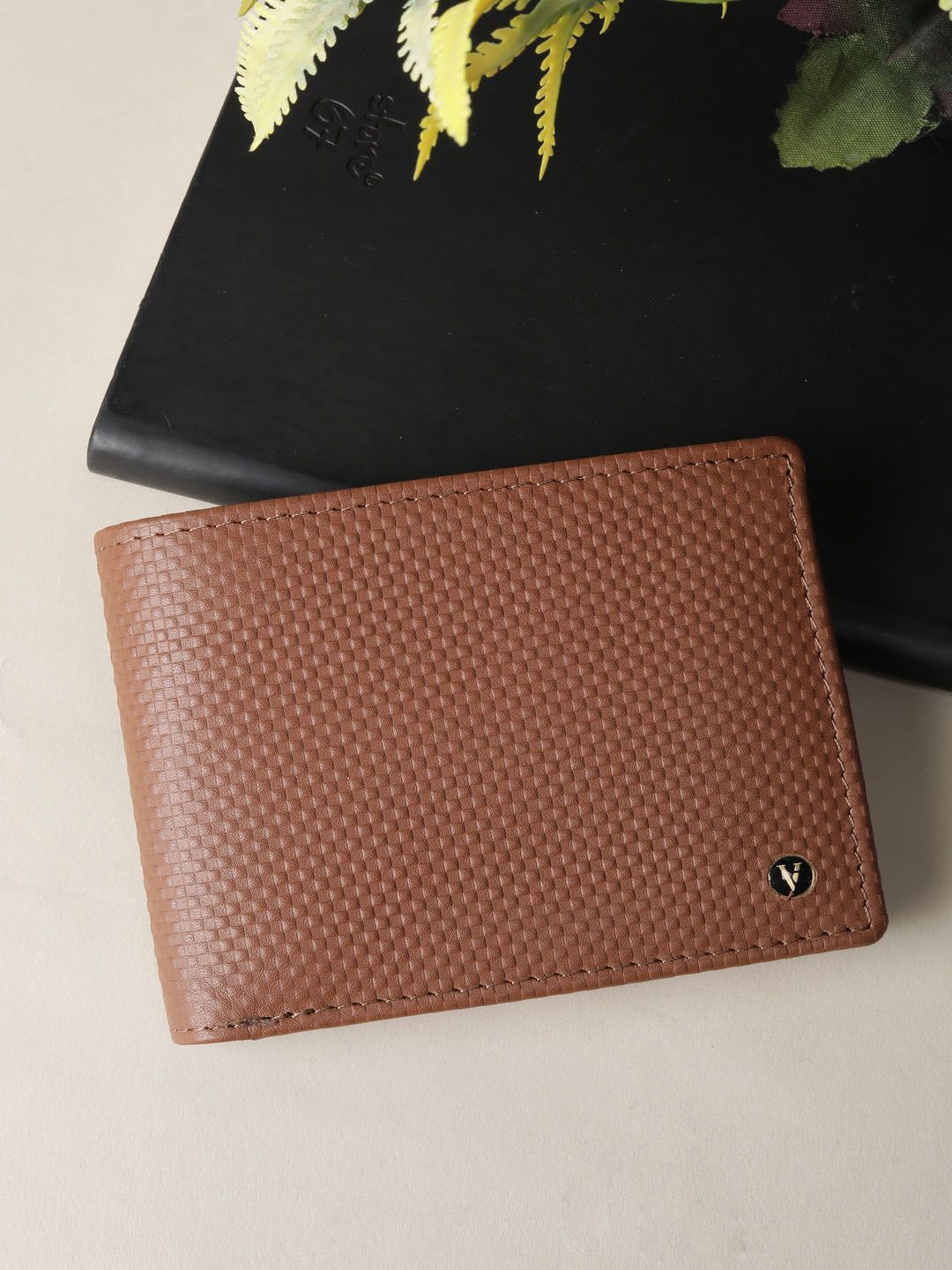 Van Heusen Van Heusen Men Geometric Textured Leather Two Fold Wallet