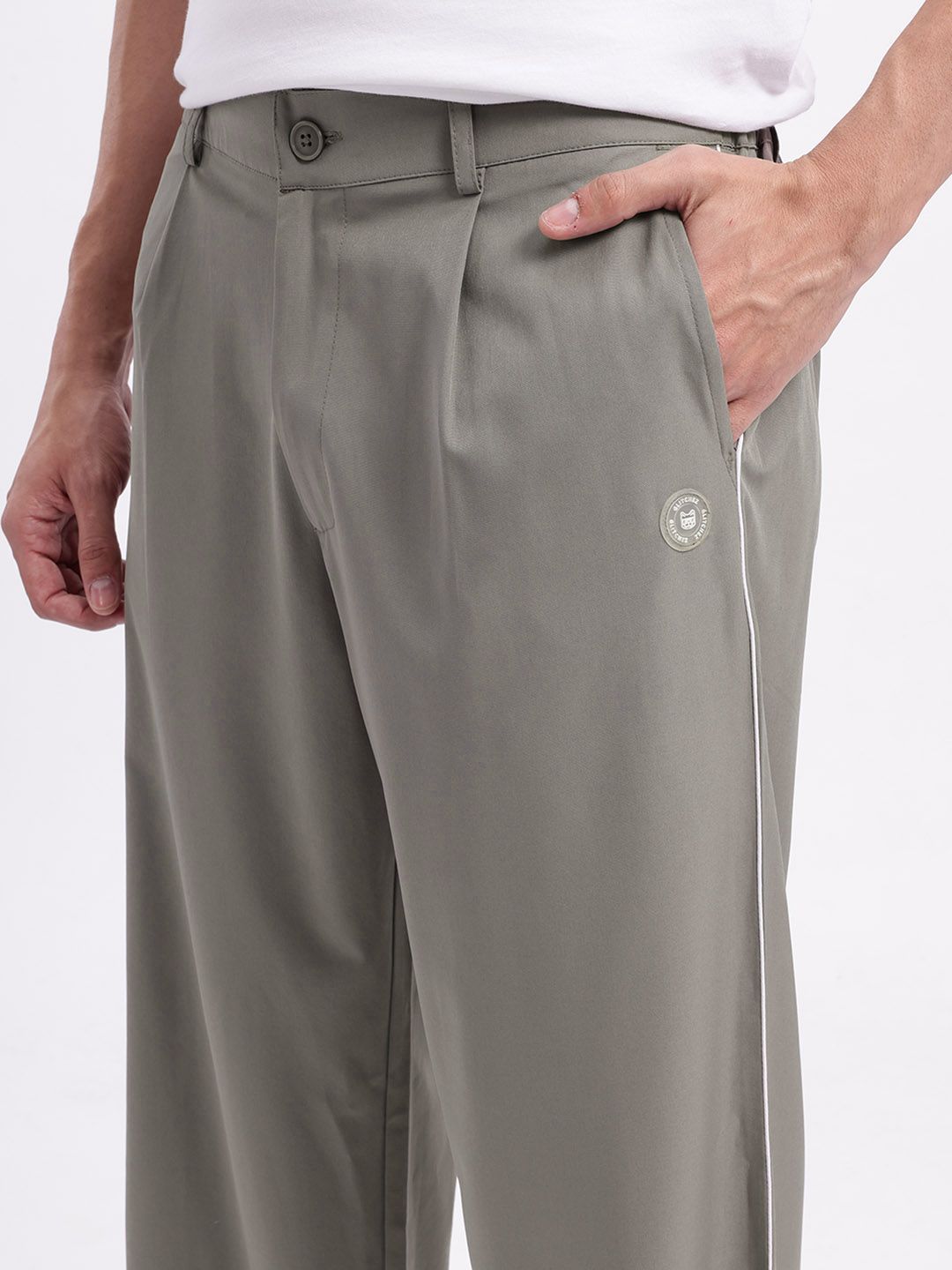 Buy glitchez Men Relaxed Fit Side Piping Detail Trousers Buy glitchez Men Relaxed Fit Side Piping Detail Trousers