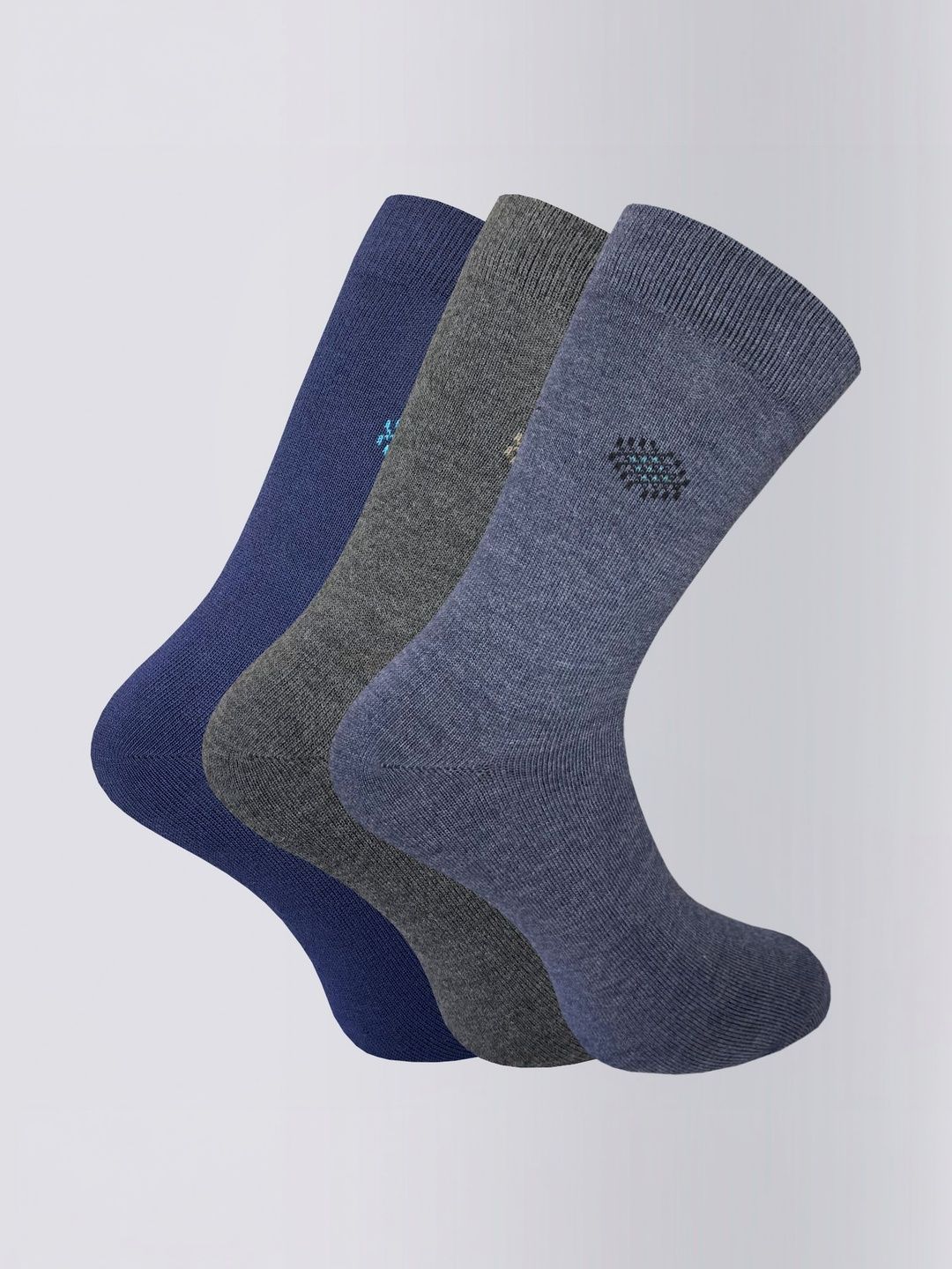 HEBTROCO Men Pack of 3 Calf Length Socks