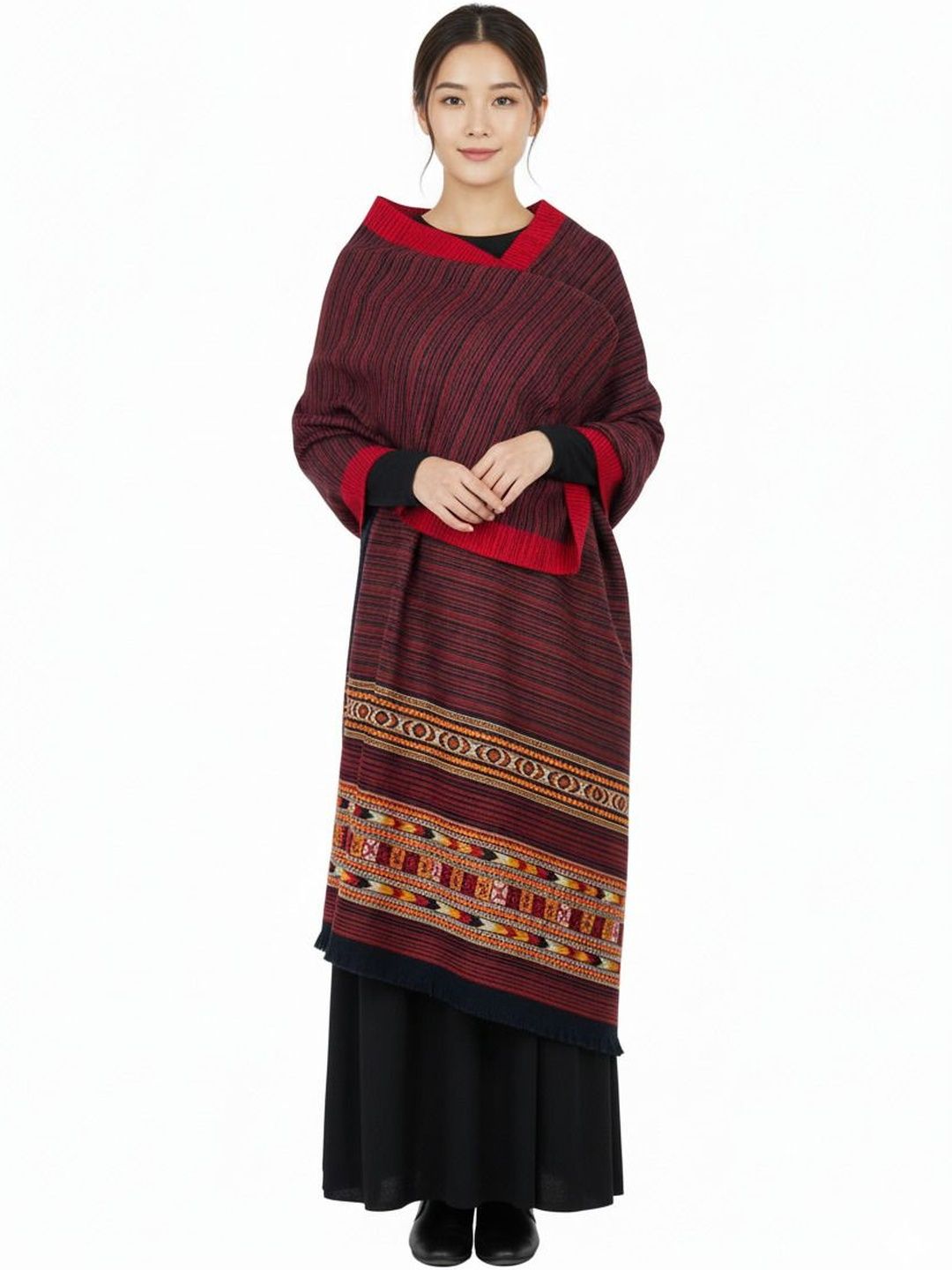 Vrinde Women Striped Woven Design Shawl