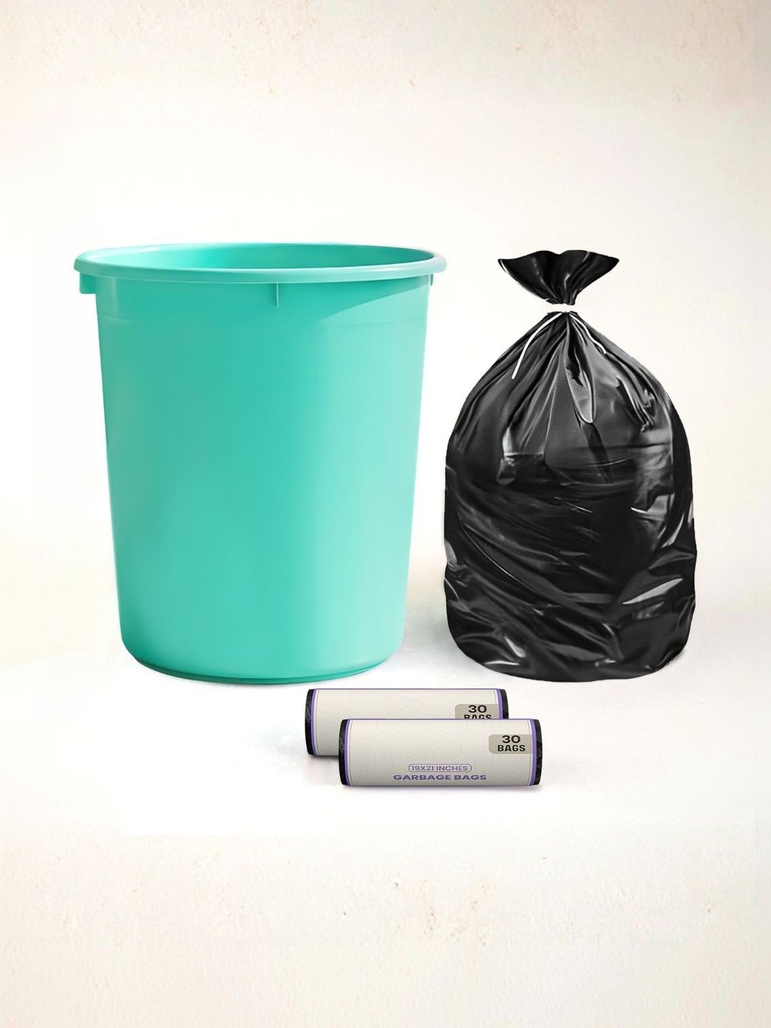 Aura Green Set of 3 Regular Multi-Utility Dustbin